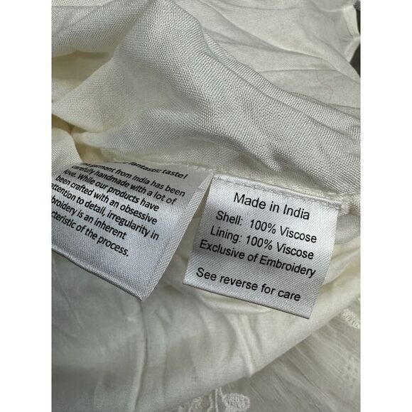 ROCOCO SAND Long Dress Off White Straps Embroidery Maxi S - Picture 16 of 16